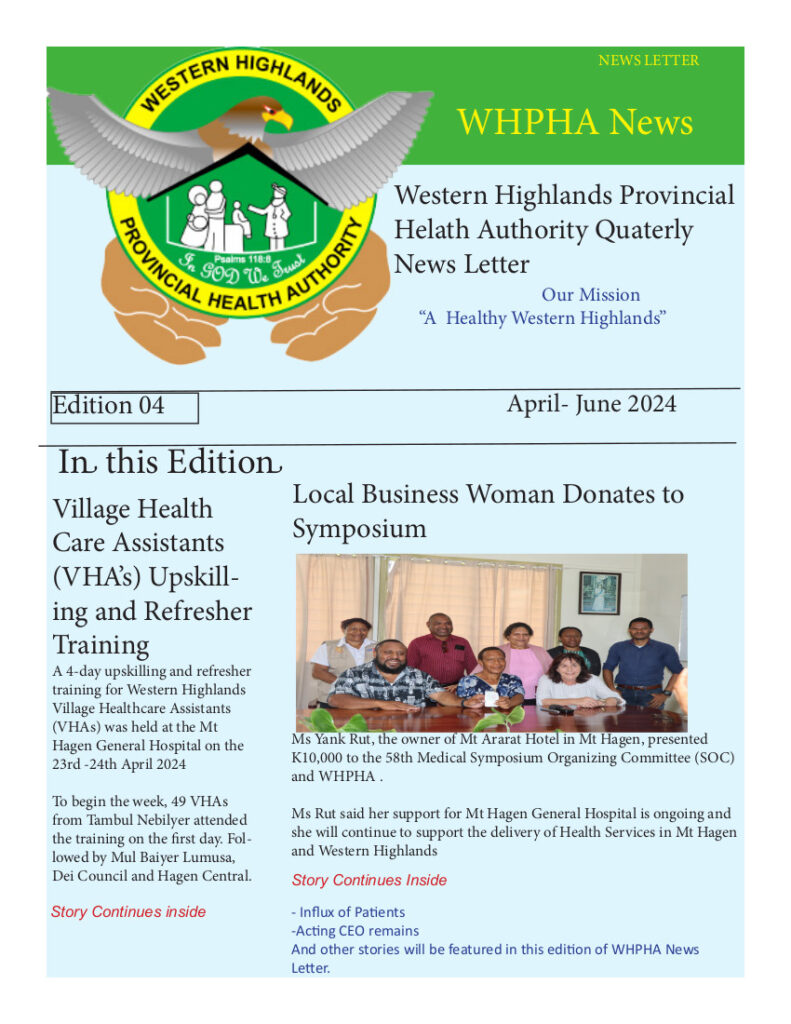 WHPHA News Letter Edition 4